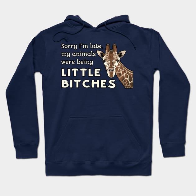 Little bitches - giraffe Hoodie by GeoCreate